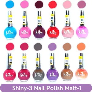 Shiny Matt- 1 Nail Polish Shiny- 3 (Pack of 12, 8ML Each)