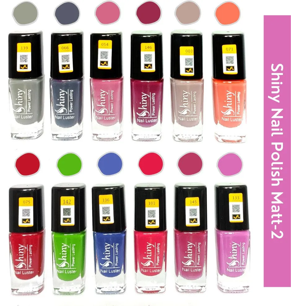 Shiny Matt- 2 Nail Polish Shiny- 2 (Pack of 12, 9.9ML Each)