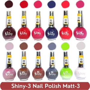 Shiny Matt- 3 Nail Polish Shiny- 3 (Pack of 12, 8ML Each)