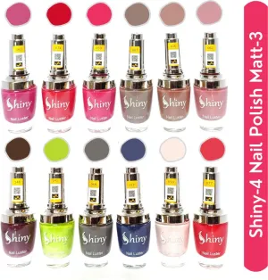 Shiny Matt- 3 Nail Polish Shiny-  4 (Pack of 12, 9.9ML Each)