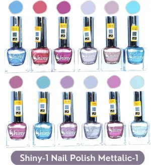 Shiny Mattalic- 1 Nail Polish Shiny- 1 (Pack of 12, 9.9ML Each)