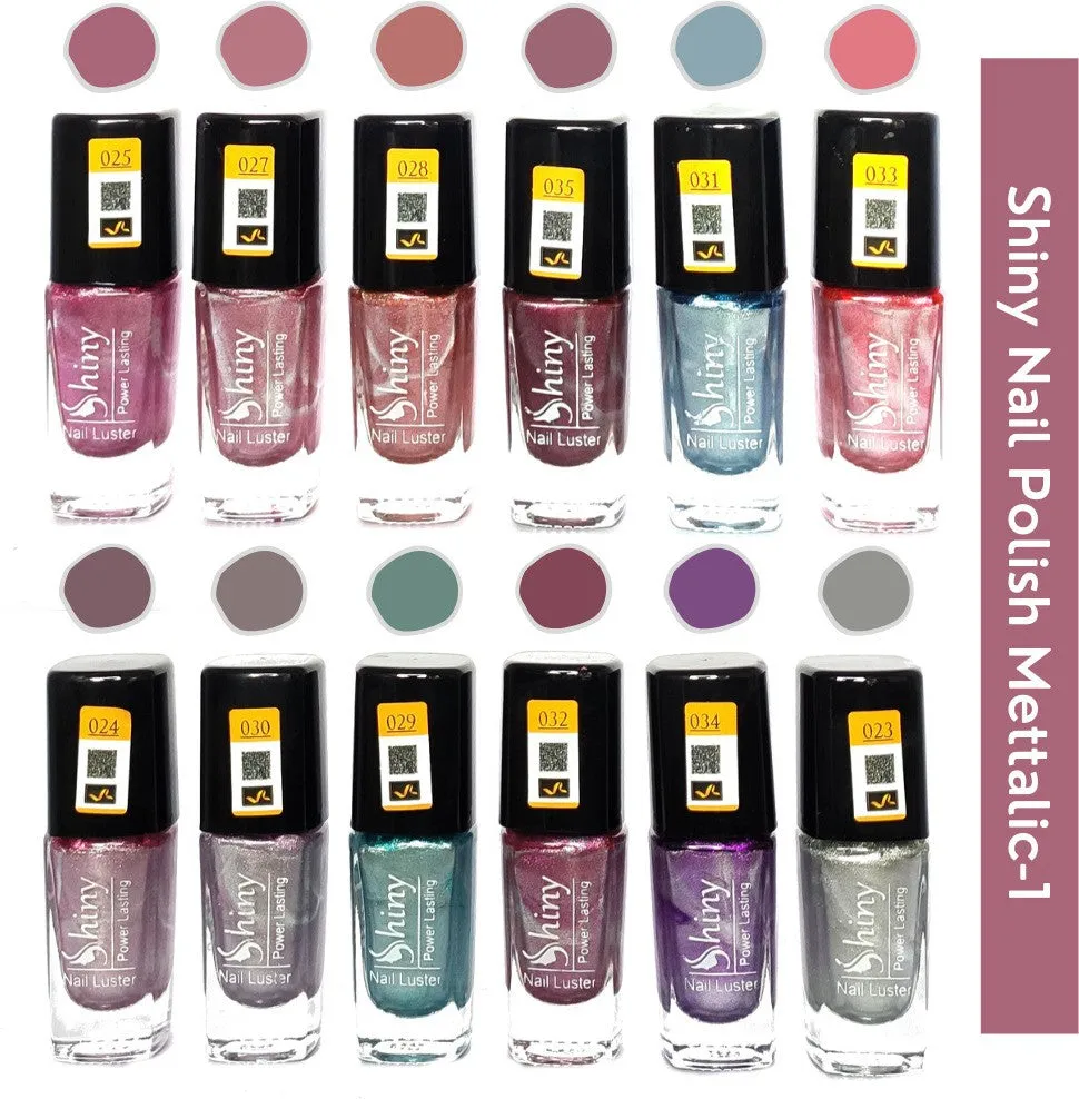 Shiny Mattalic- 1 Nail Polish Shiny- 2 (Pack of 12, 9.9ML Each)