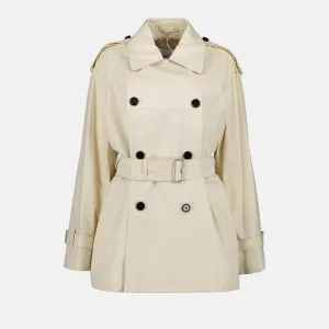 Short cream trench coat