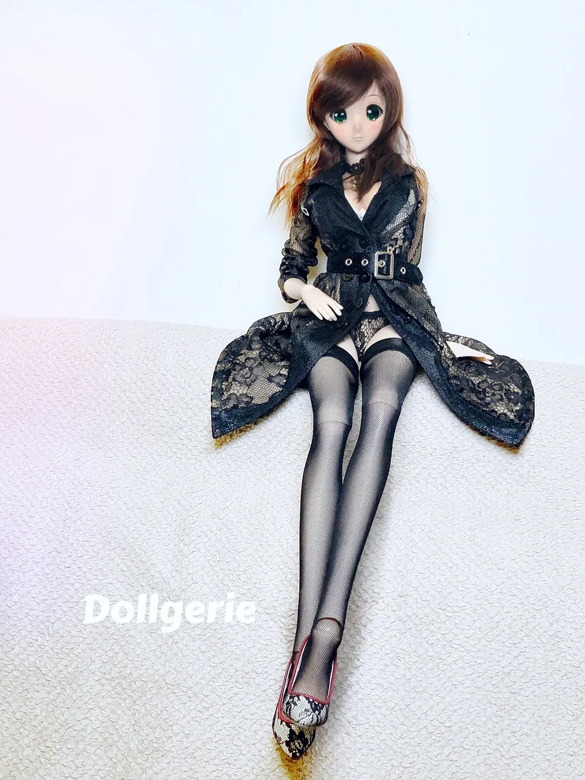Signature Black Lace Trench Coat for DDdy /DD3 /SmD