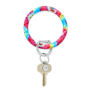 Silicone Big O® Key Ring Rainbow Tie Dye