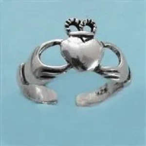 Silver Claddagh Irish Toe Ring
