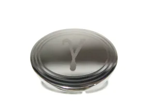 Silver Toned Etched Oval Greek Letter Gamma Pendant Adjustable Size Fashion Ring