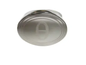 Silver Toned Etched Oval Greek Letter Theta Pendant Adjustable Size Fashion Ring