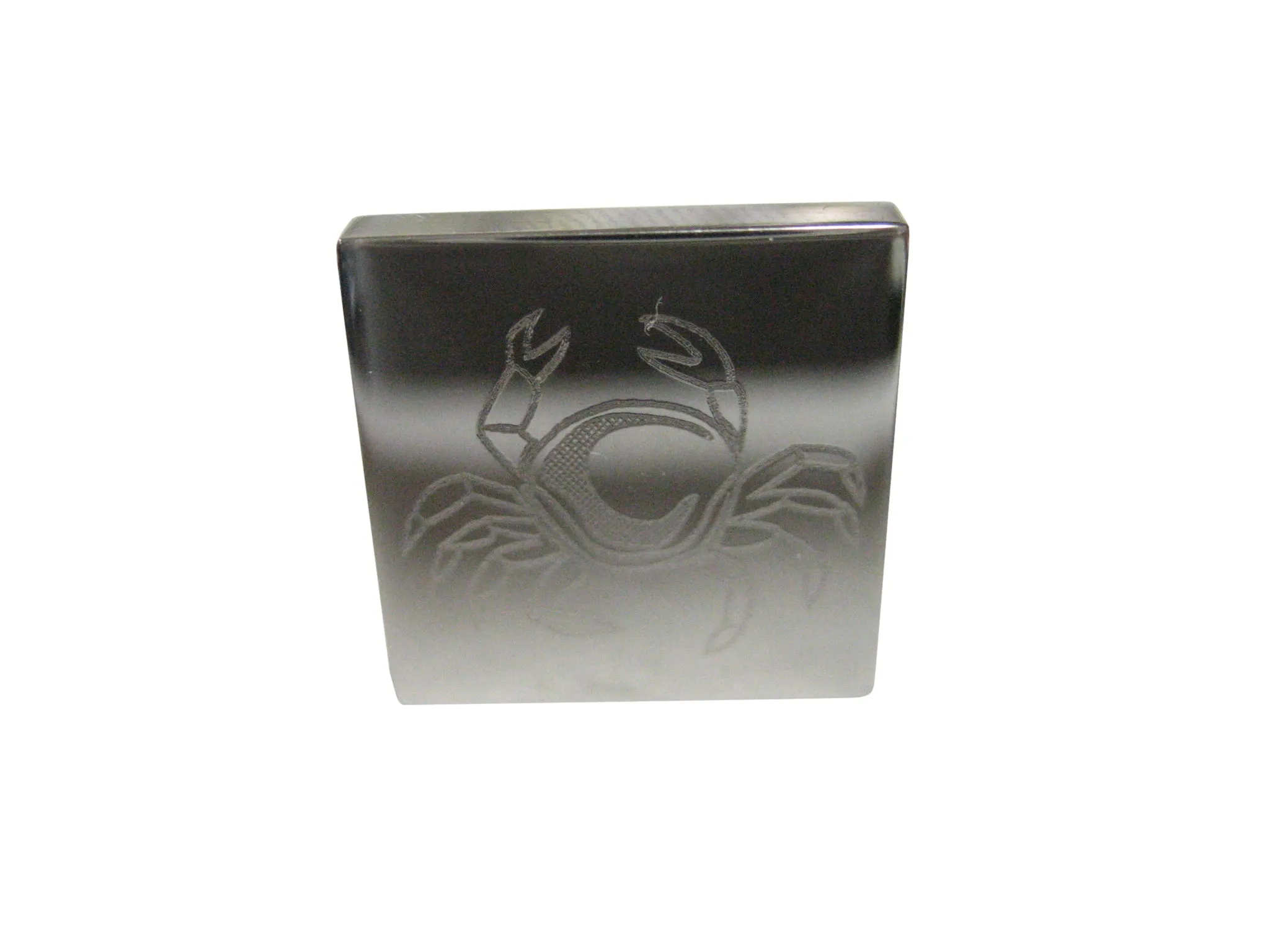 Silver Toned Square Etched Crab Adjustable Size Fashion Ring