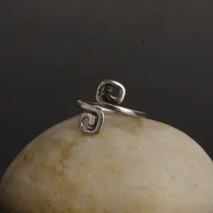 Silver Vintage Geometric Toe Ring