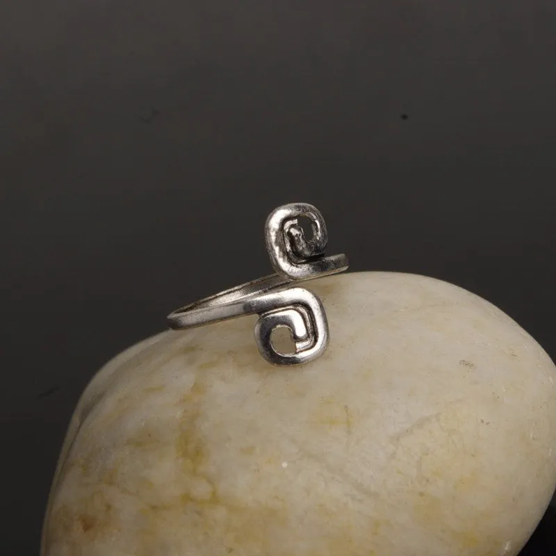 Silver Vintage Geometric Toe Ring