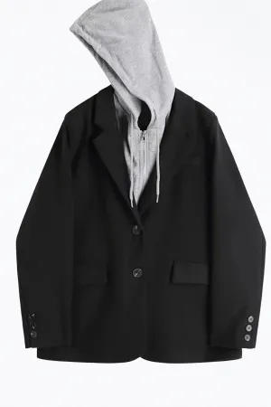 SINGLE-BREASTED DOUBLE-KNIT JERSEY DICKIE BLAZER