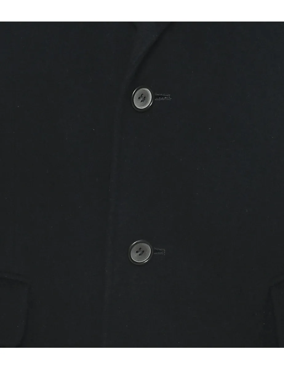 Single Breasted Wool Coat - L