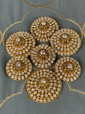 Six Antique brooches and 1 accessory made of rhinstones, Germany, ca. 1890-1910
