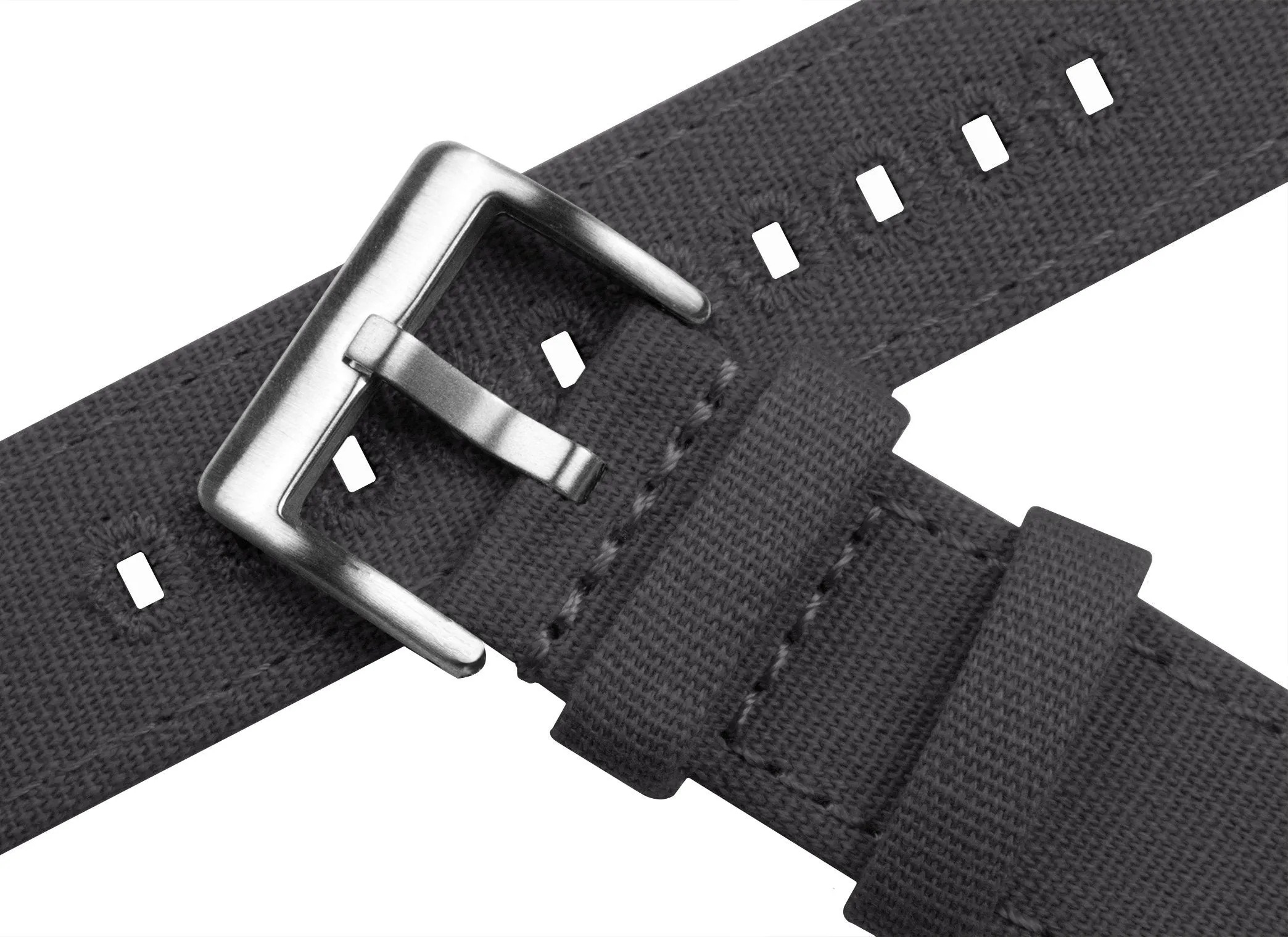 Smoke Grey Crafted Canvas Watch Band Long (24mm SALE)