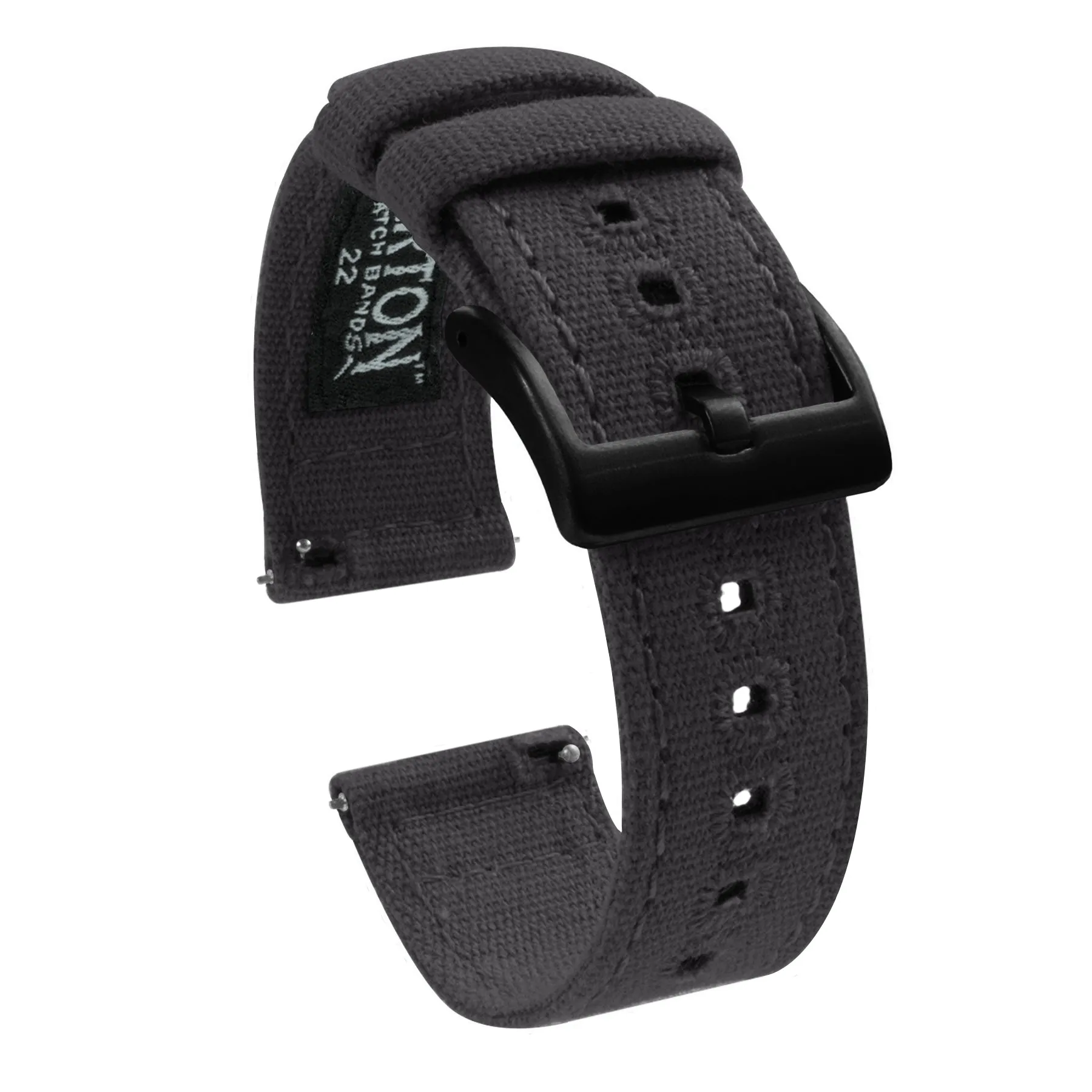 Smoke Grey Crafted Canvas Watch Band Long (24mm SALE)