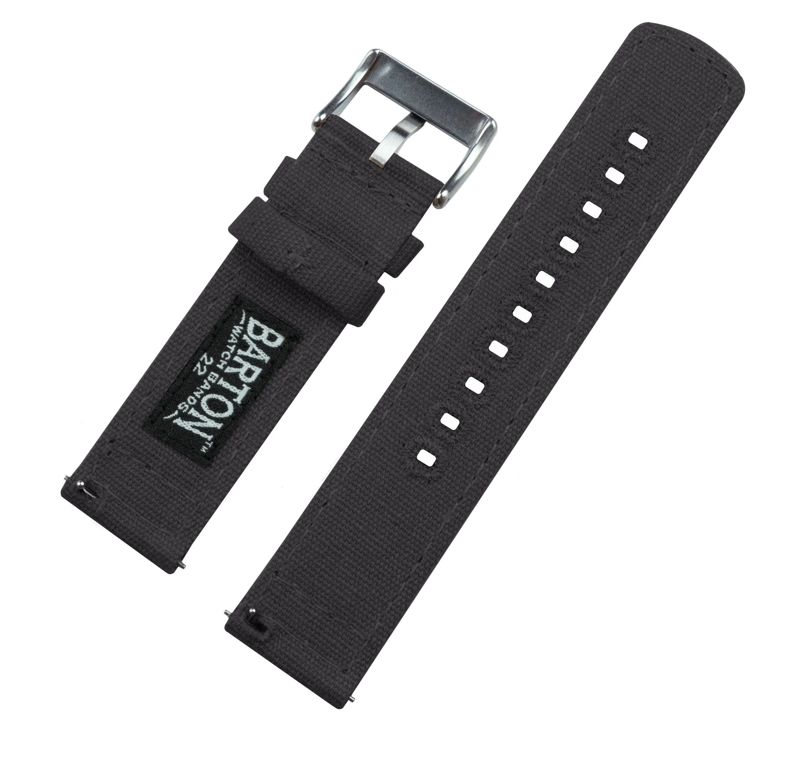 Smoke Grey Crafted Canvas Watch Band Long (24mm SALE)