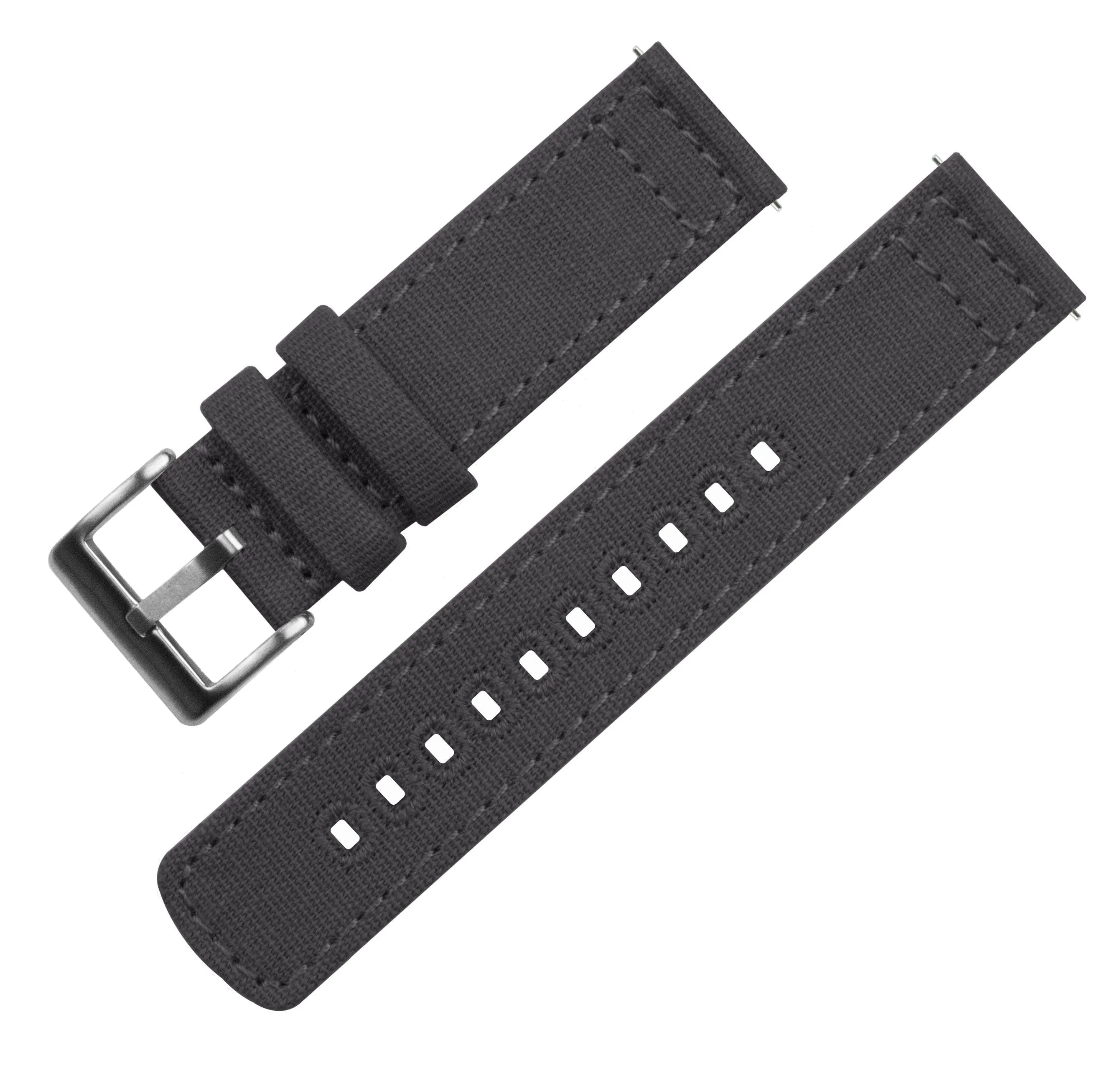 Smoke Grey Crafted Canvas Watch Band Long (24mm SALE)