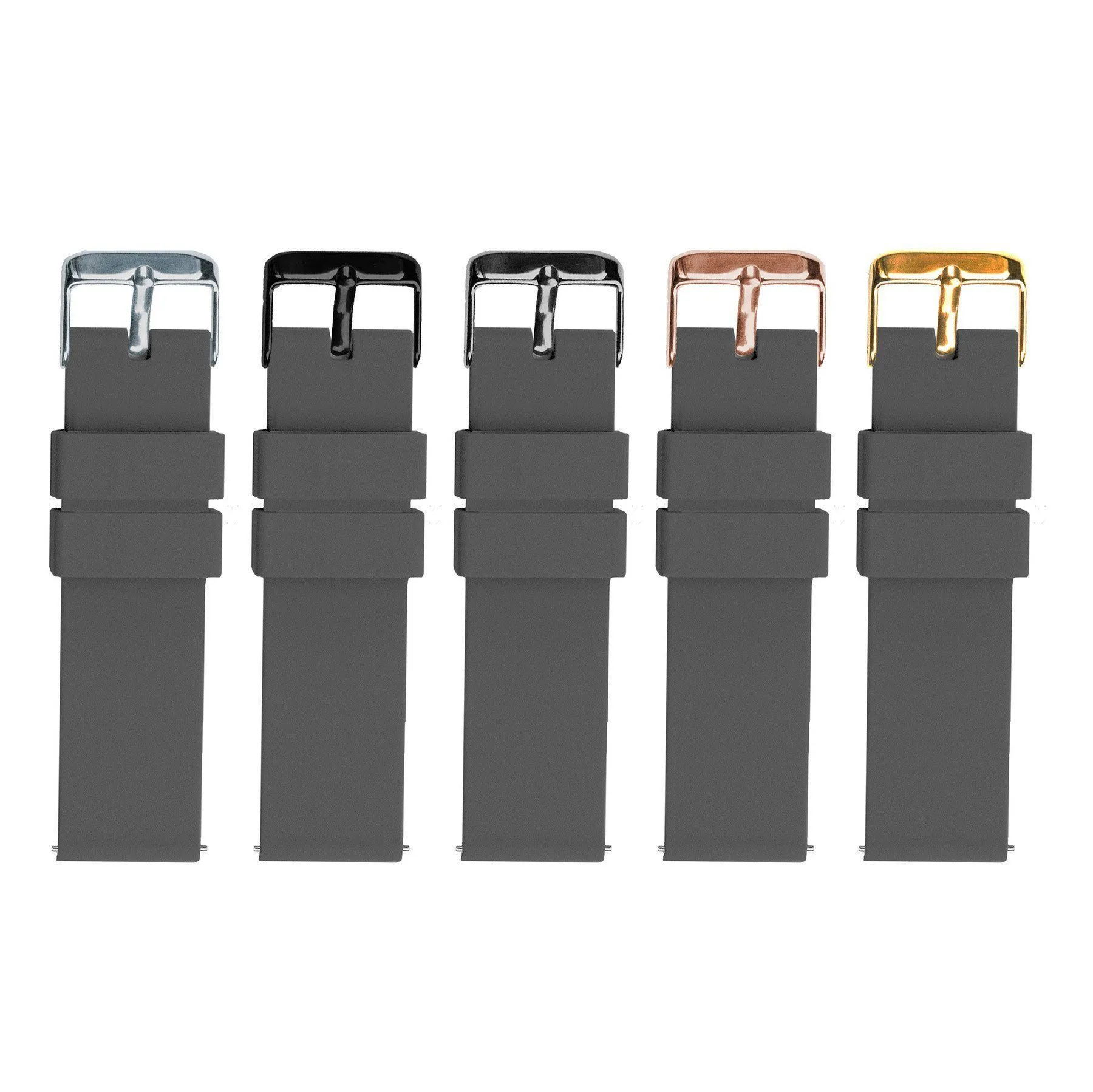 Smokey Grey Silicone Rubber Quick Release Watch Band (20mm, 22mm, 24mm SALE)