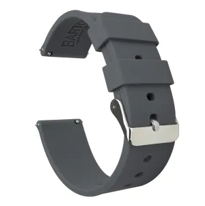 Smokey Grey Silicone Rubber Quick Release Watch Band (20mm, 22mm, 24mm SALE)