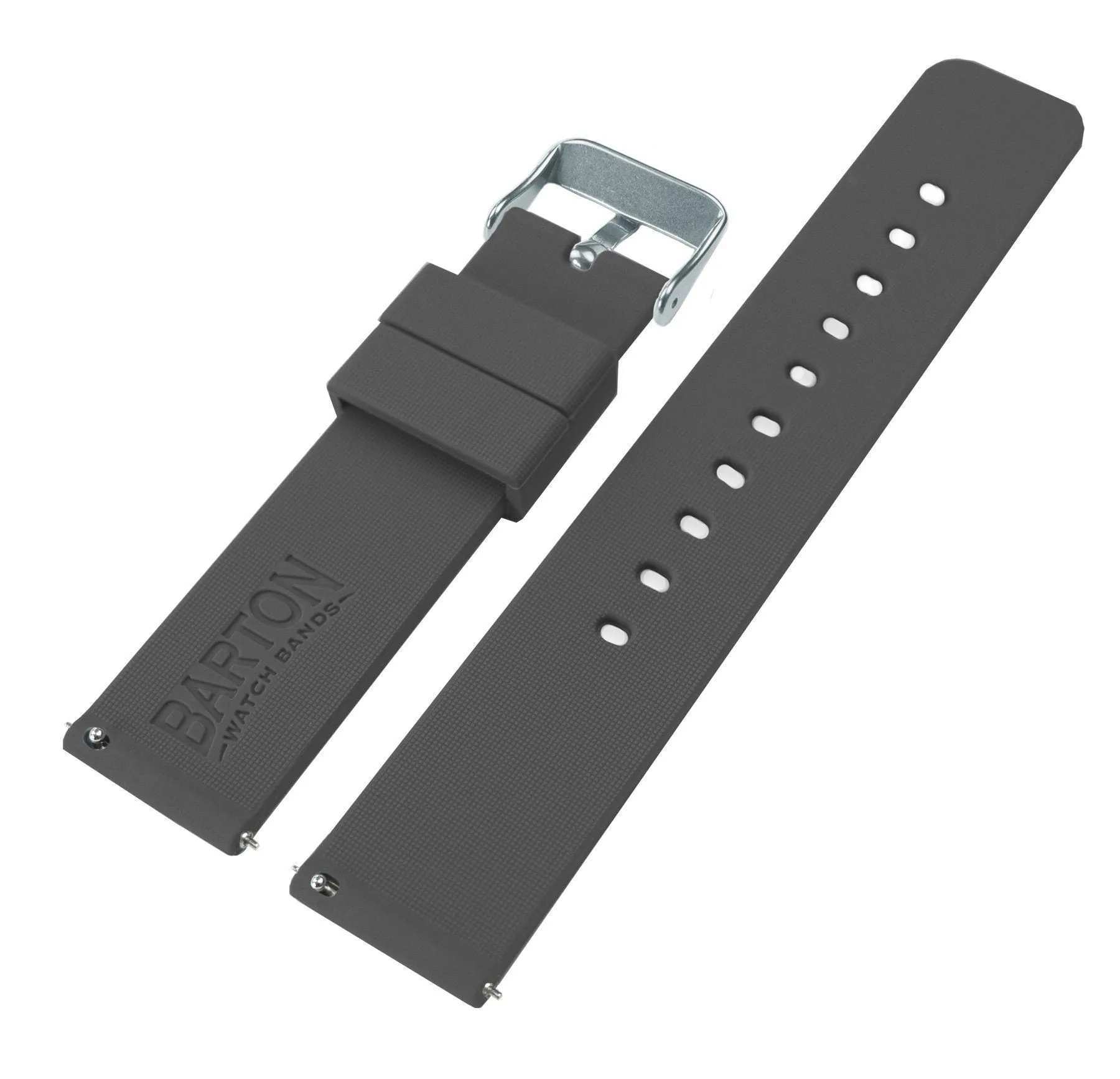 Smokey Grey Silicone Rubber Quick Release Watch Band (20mm, 22mm, 24mm SALE)