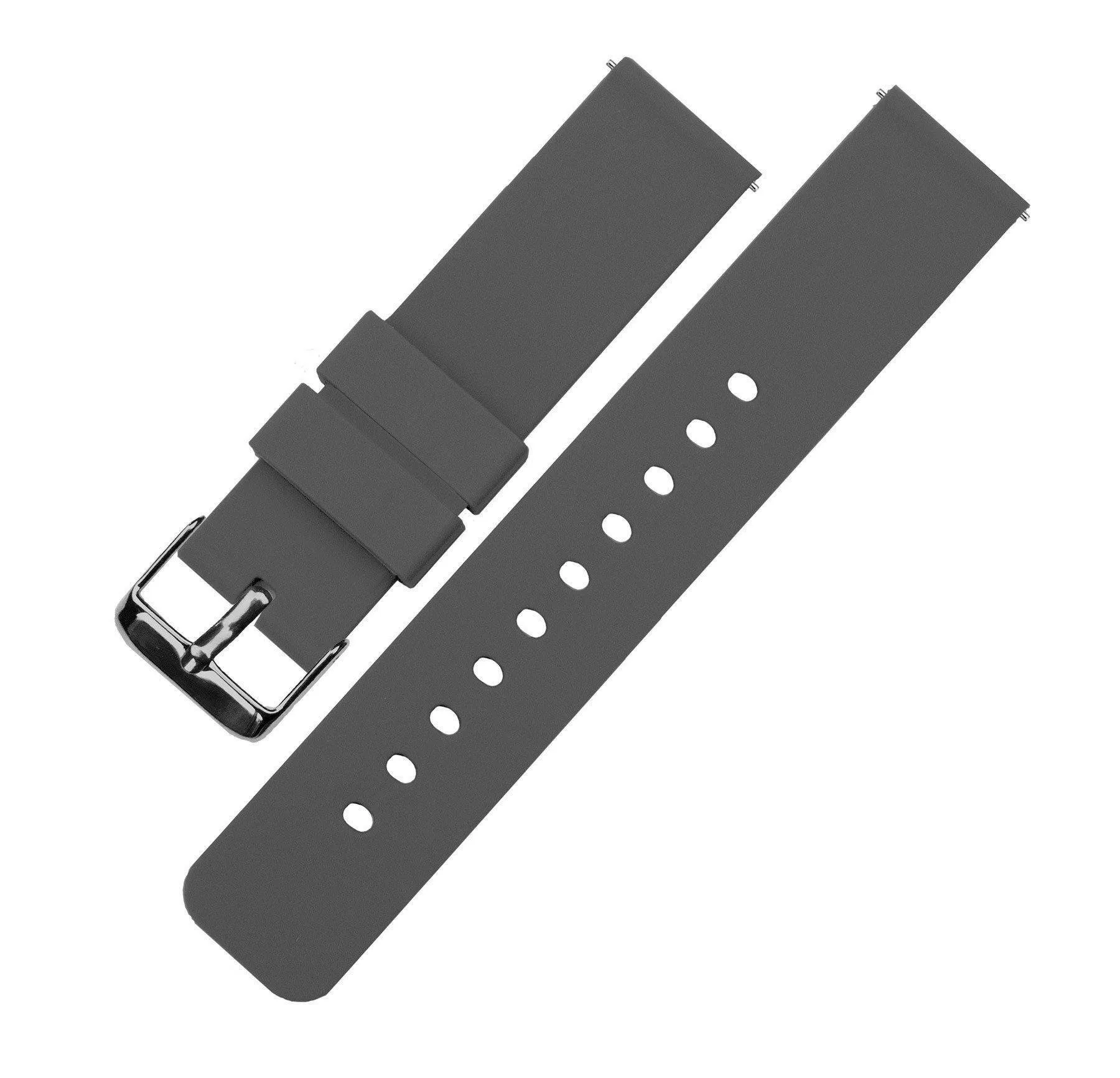 Smokey Grey Silicone Rubber Quick Release Watch Band (20mm, 22mm, 24mm SALE)