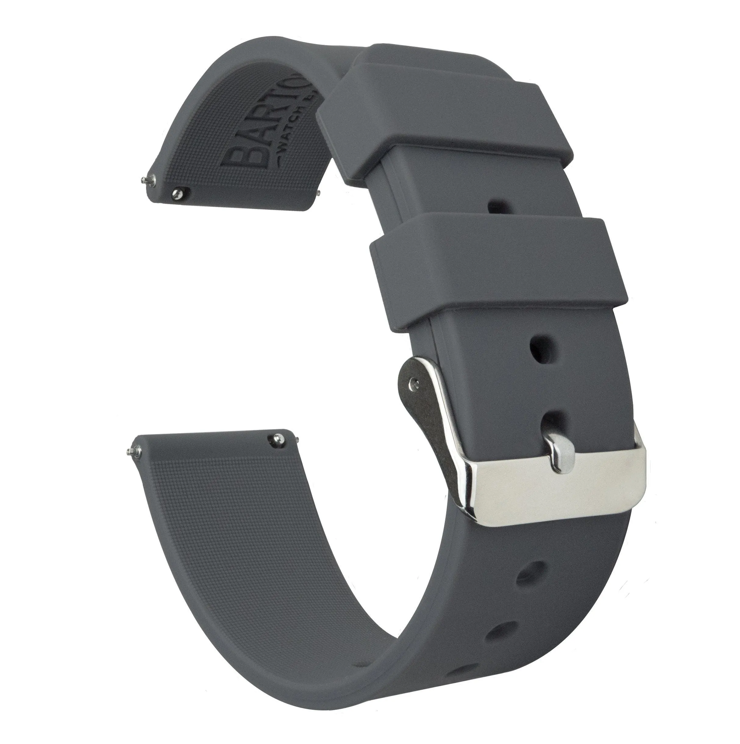 Smokey Grey Silicone Rubber Quick Release Watch Band (20mm, 22mm, 24mm SALE)