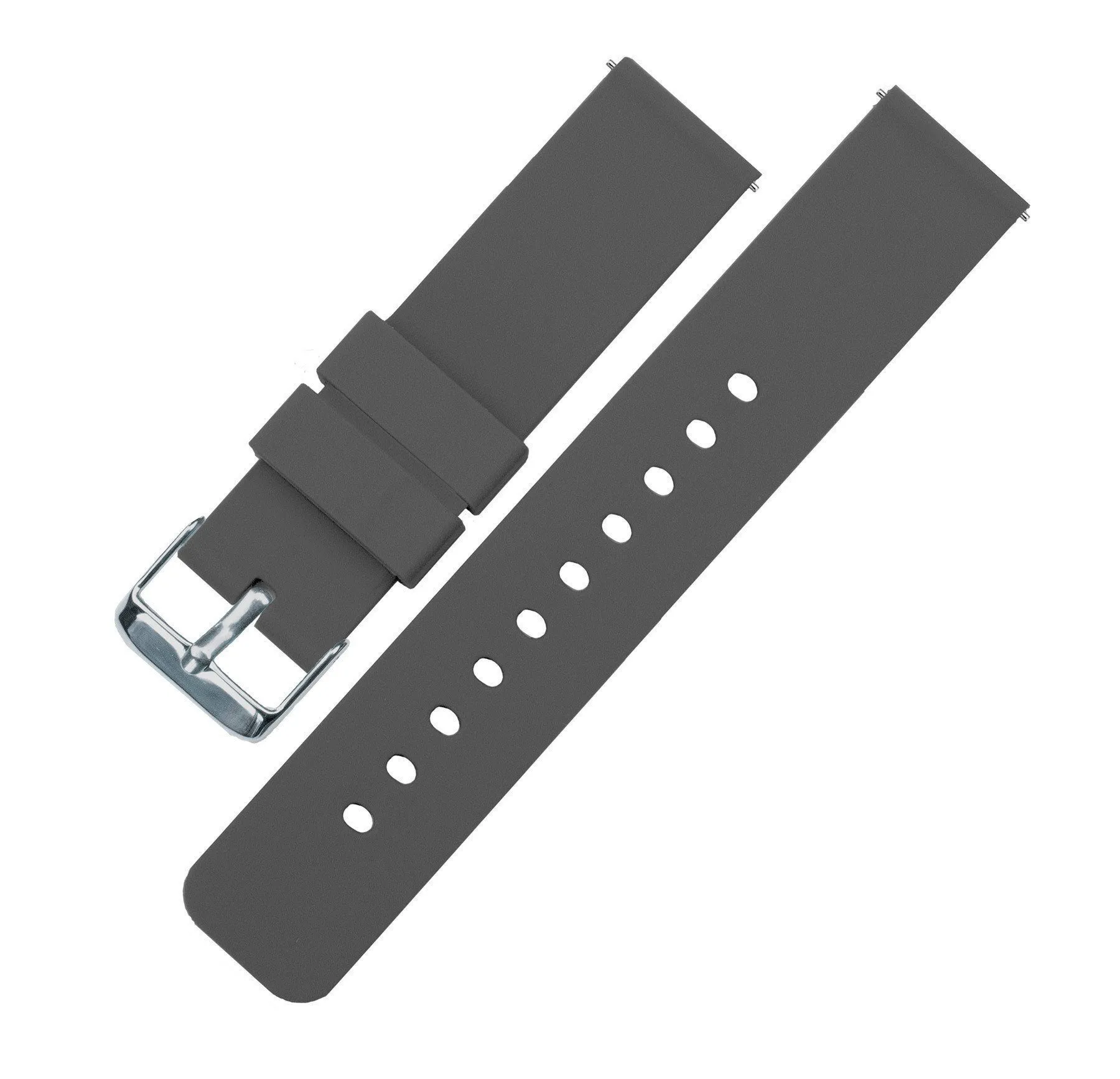Smokey Grey Silicone Rubber Quick Release Watch Band (20mm, 22mm, 24mm SALE)
