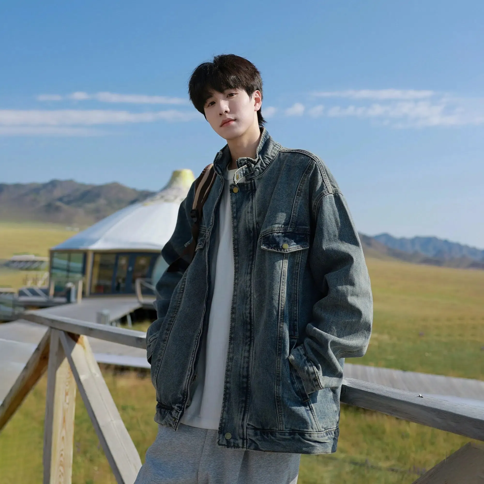 Snap Button Closure Denim Jacket