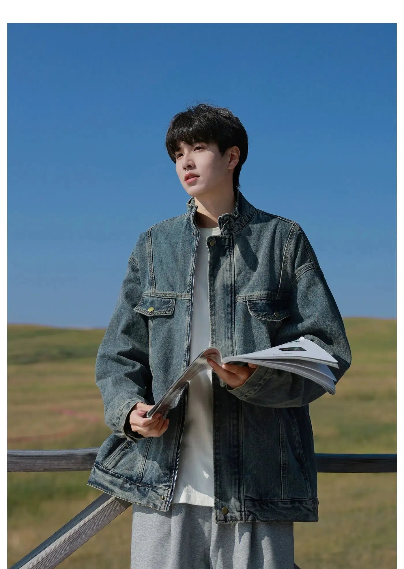Snap Button Closure Denim Jacket