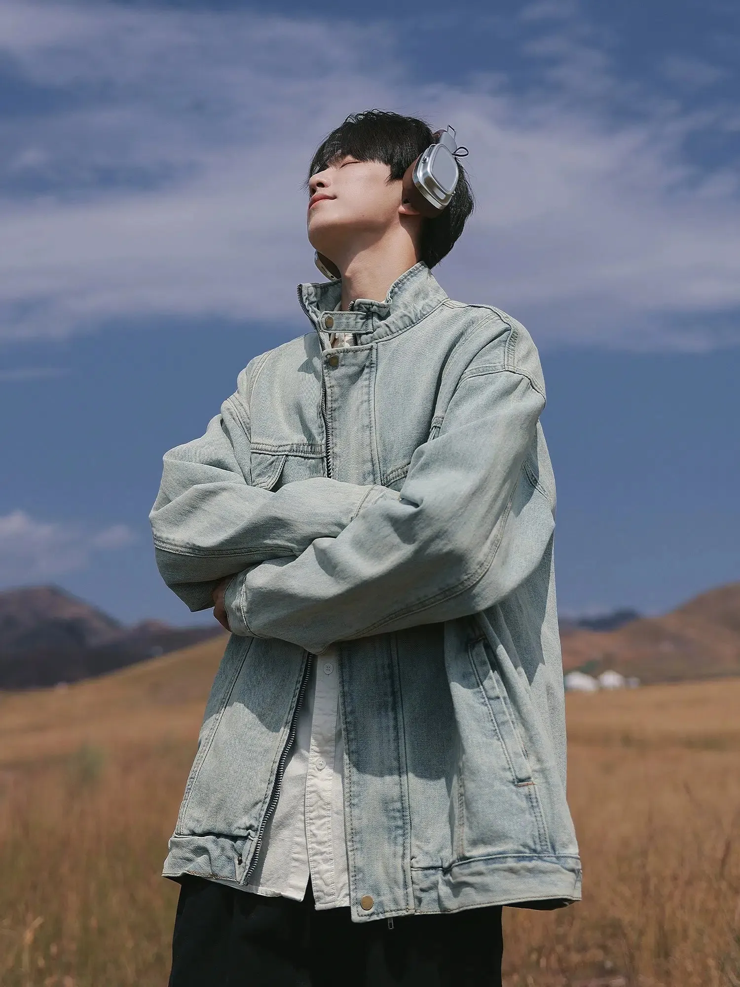 Snap Button Closure Denim Jacket