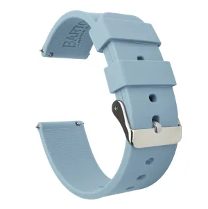 Soft Blue Quick Release Silicone Rubber Watch Band (22mm SALE)
