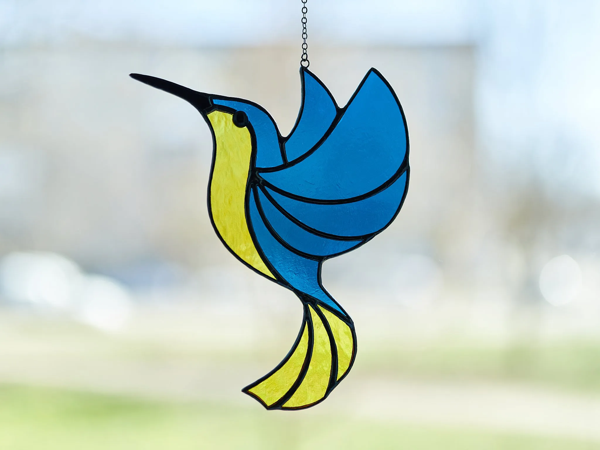 Stained glass Hummingbird suncatcher