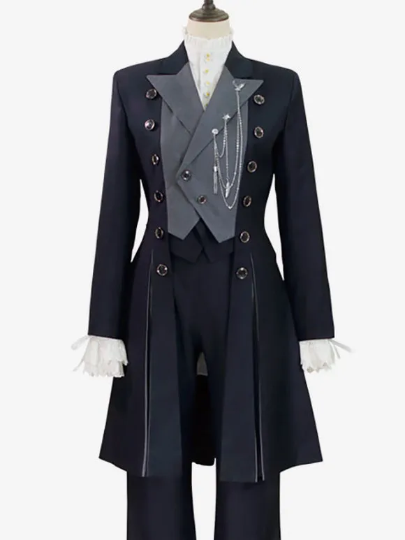 Steampunk Ouji Lolita Coats Gray Coat Overcoat Polyester Winter Lolita Outwears