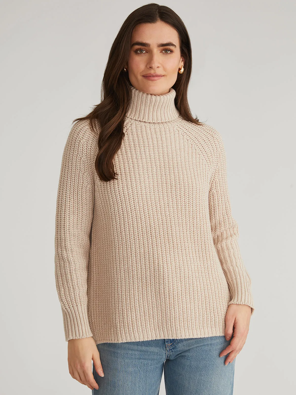 Stella: Shaker Stitch Turtleneck Sweater