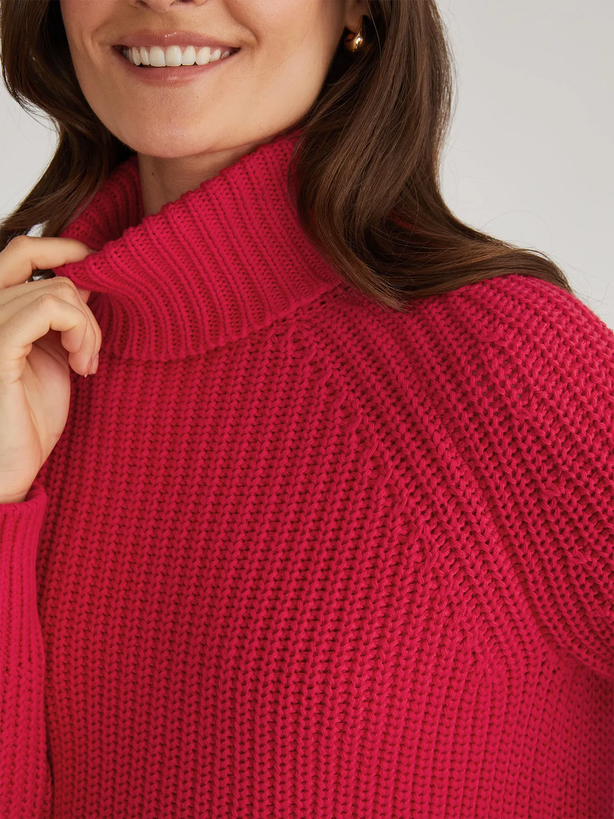Stella: Shaker Stitch Turtleneck Sweater