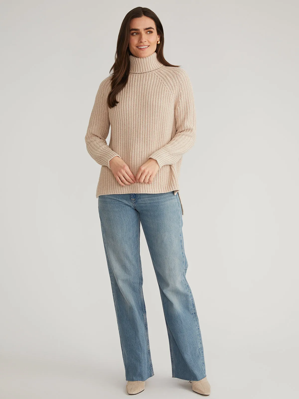 Stella: Shaker Stitch Turtleneck Sweater
