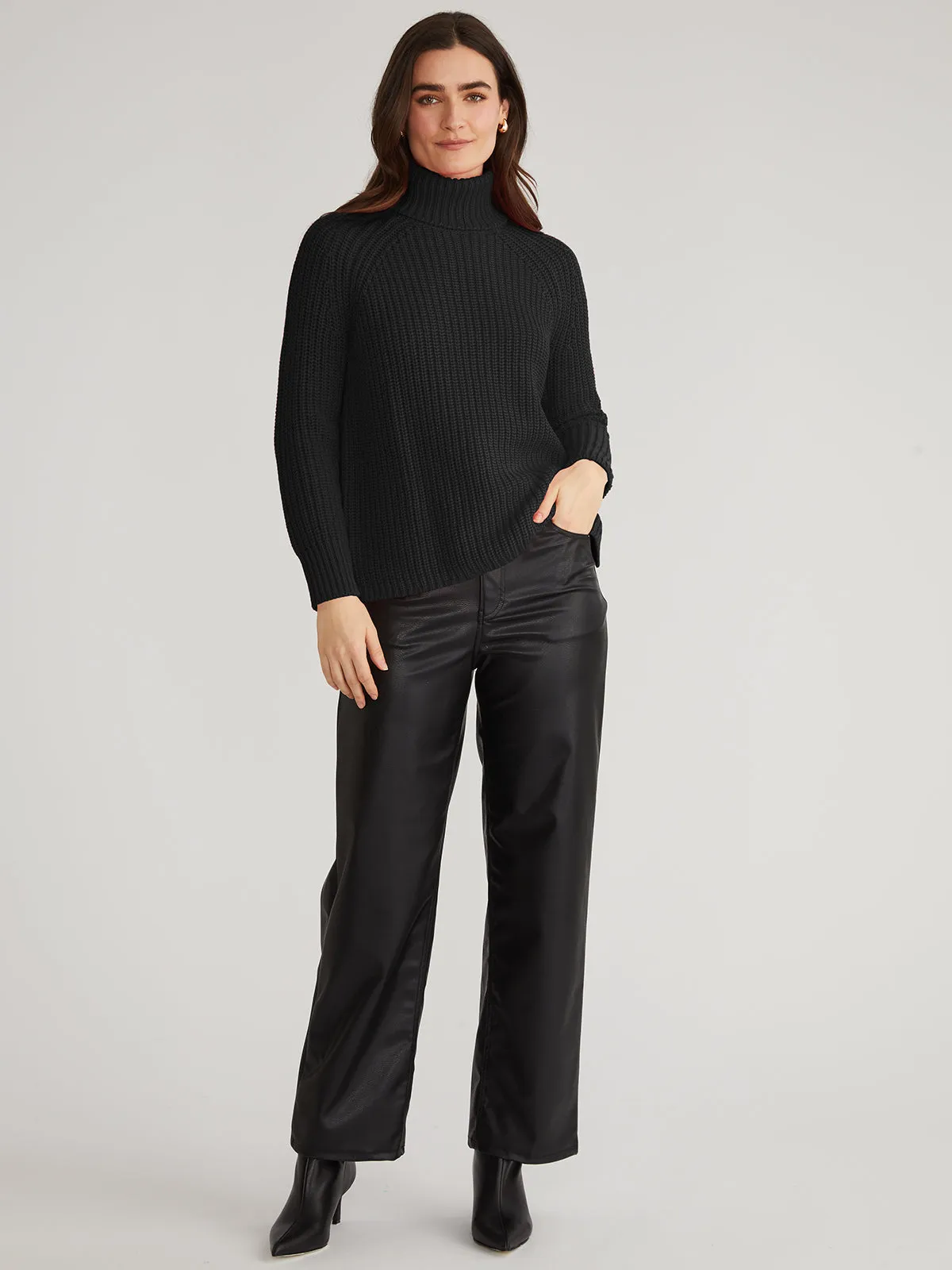Stella: Shaker Stitch Turtleneck Sweater