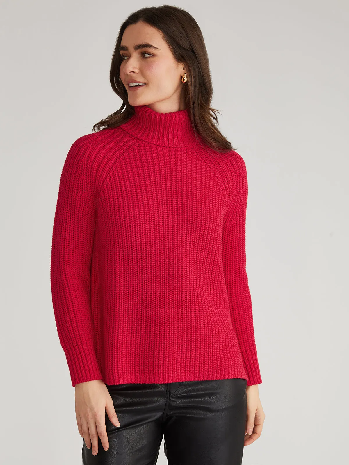Stella: Shaker Stitch Turtleneck Sweater