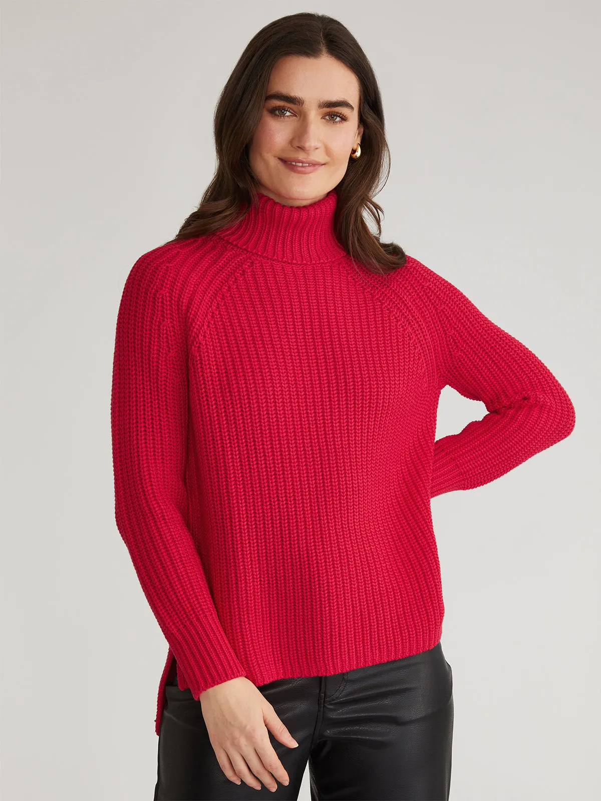 Stella: Shaker Stitch Turtleneck Sweater