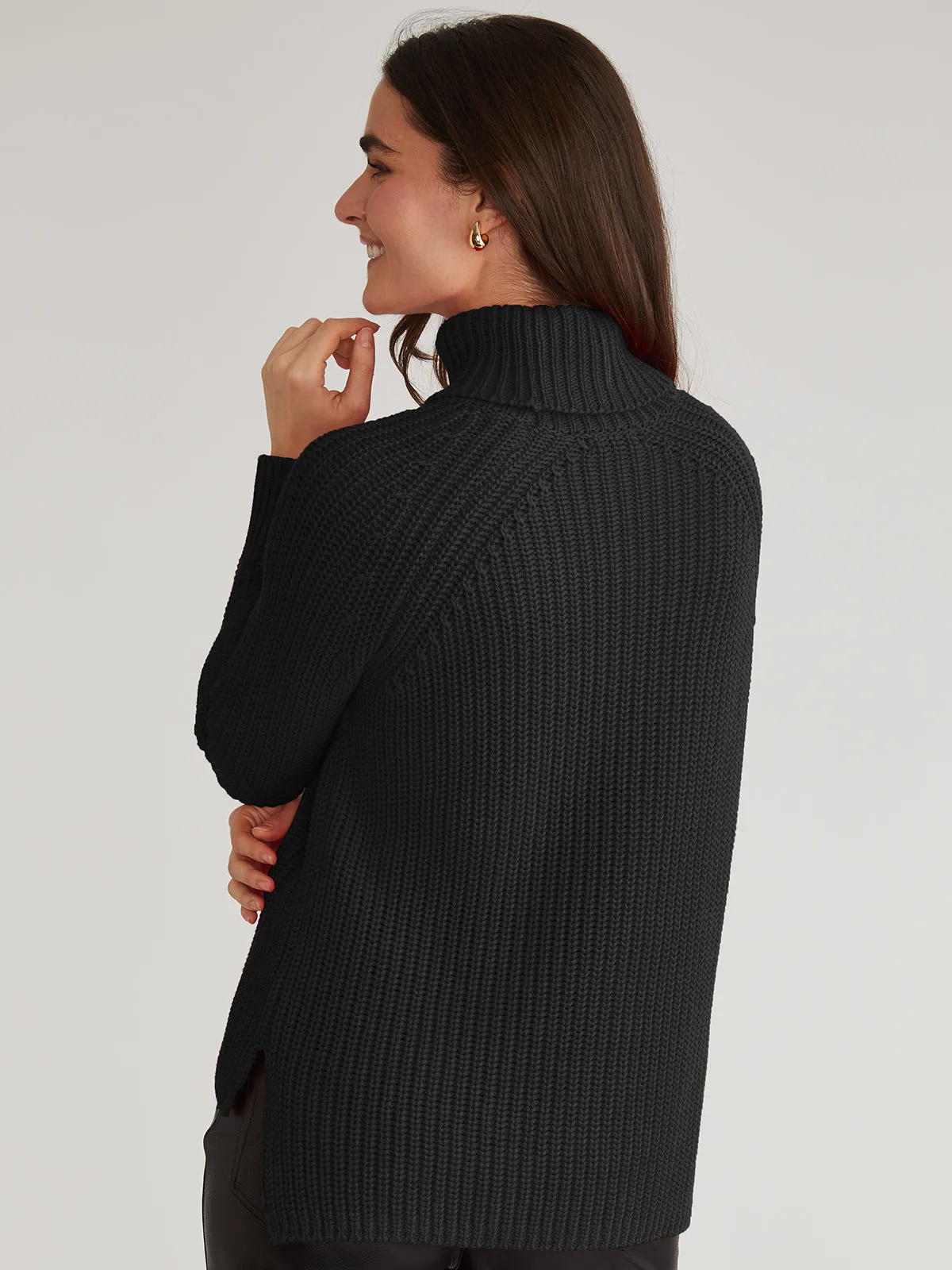 Stella: Shaker Stitch Turtleneck Sweater