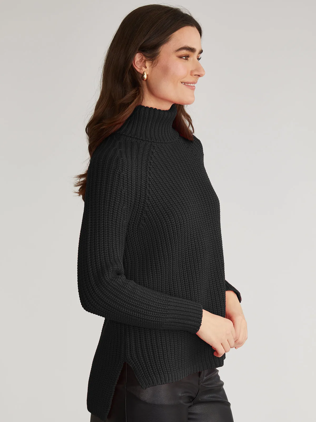 Stella: Shaker Stitch Turtleneck Sweater