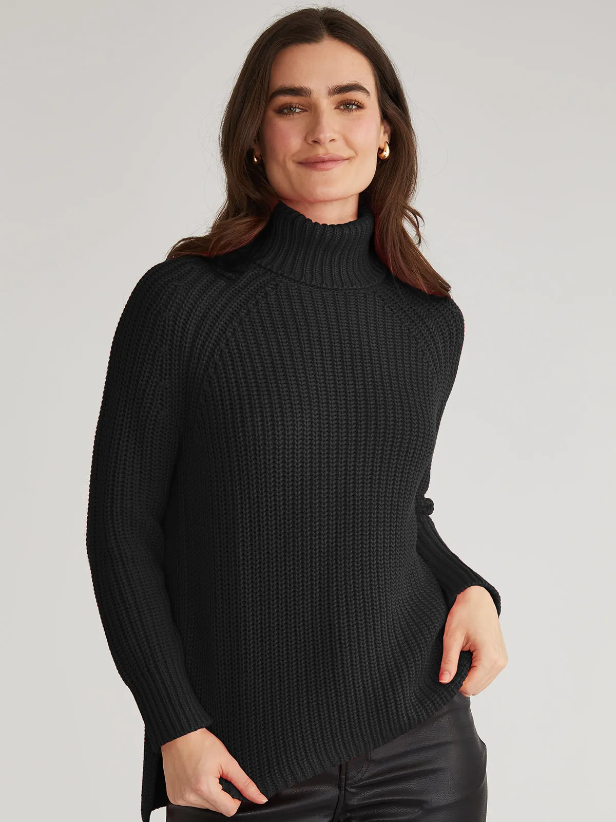 Stella: Shaker Stitch Turtleneck Sweater