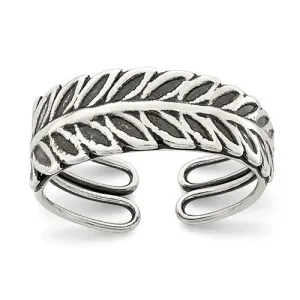 Sterling Silver Antiqued Leaf Toe Ring