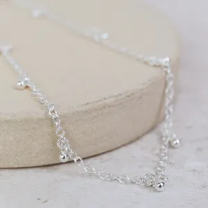 Sterling Silver Ball Charm Anklet