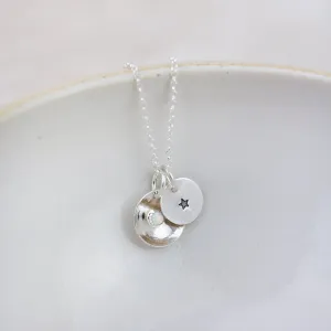 Sterling Silver Boho Birthstone Dome Pendant