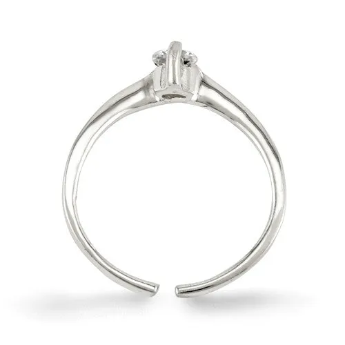 Sterling Silver CZ Stone Toe Ring