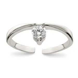 Sterling Silver CZ Stone Toe Ring