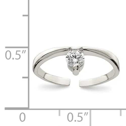 Sterling Silver CZ Stone Toe Ring