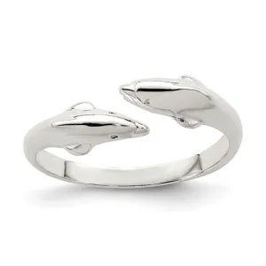 Sterling Silver Double Dolphin Toe Ring